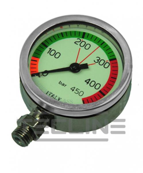 Finimeter, 52 mm, schwarz verchromt, 450 bar